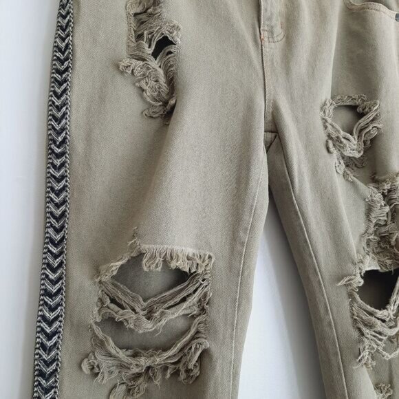 One Teaspoon Olive Distressed Jeans - Picture 5 of 16